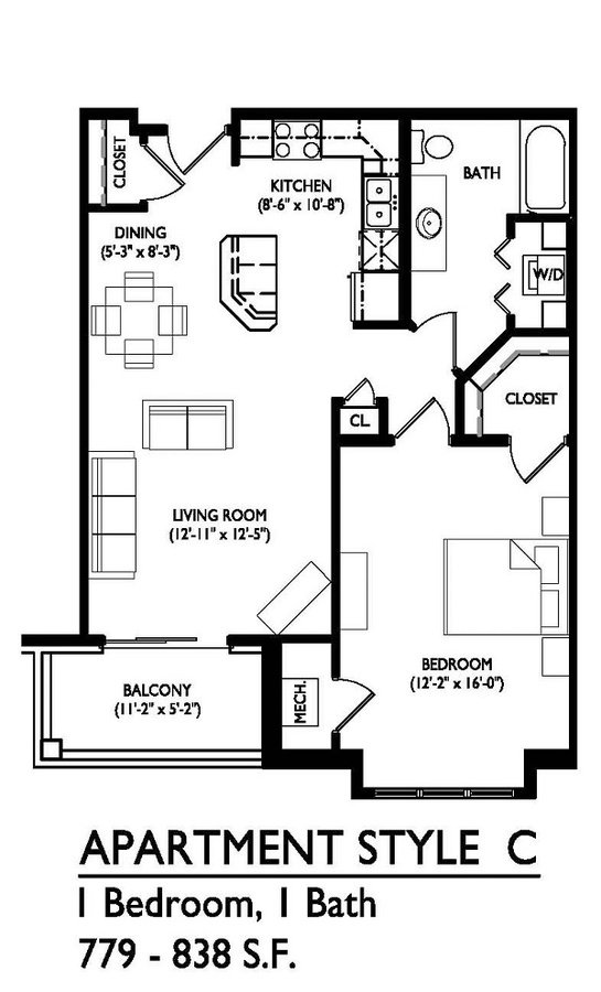 1 Bedroom 1 Bathroom Apartment for rent at Waldorf Midtown in Madison, WI
