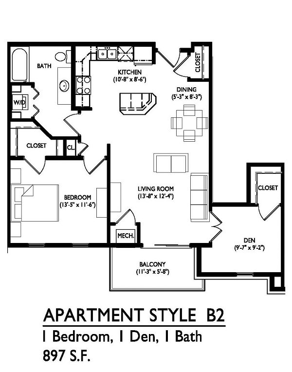 1 Bedroom 1 Bathroom Apartment for rent at Waldorf Midtown in Madison, WI