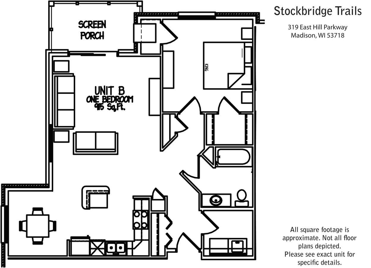 1 Bedroom 1 Bathroom Apartment for rent at Stockbridge Trails in Madison, WI