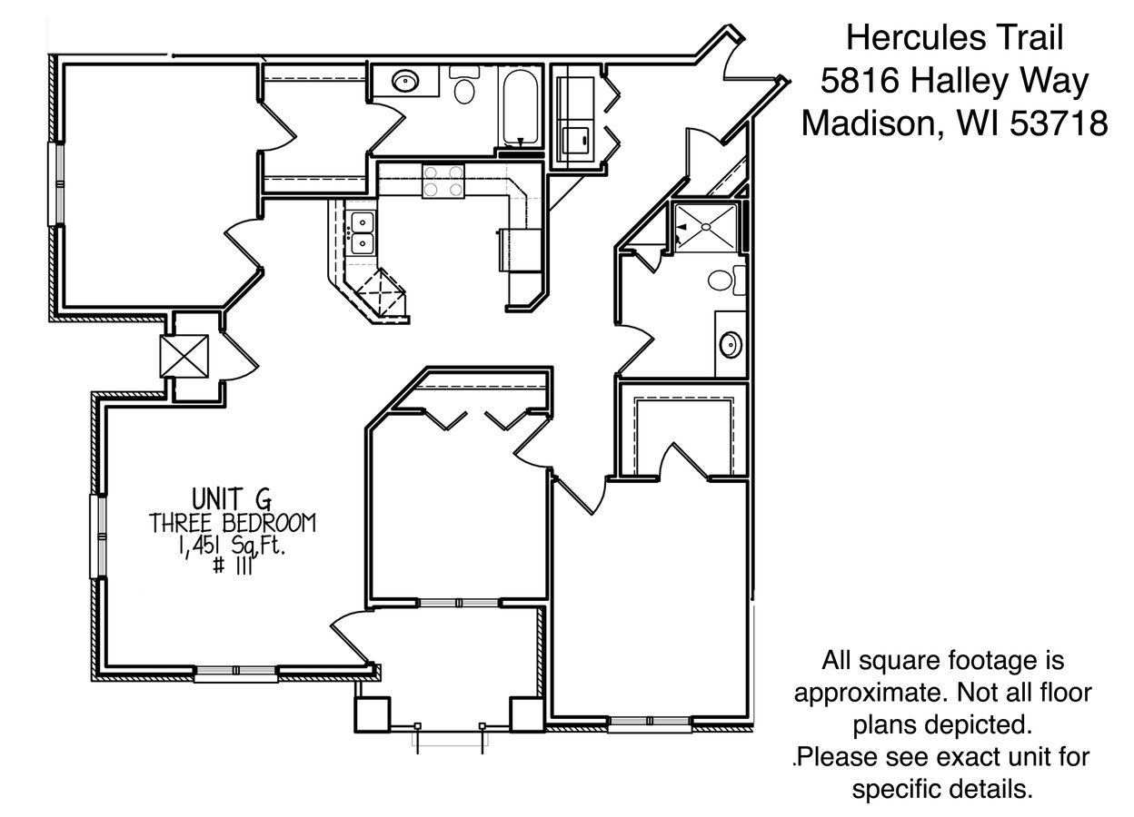 3 Bedrooms 2 Bathrooms Apartment for rent at Hercules Trail in Madison, WI