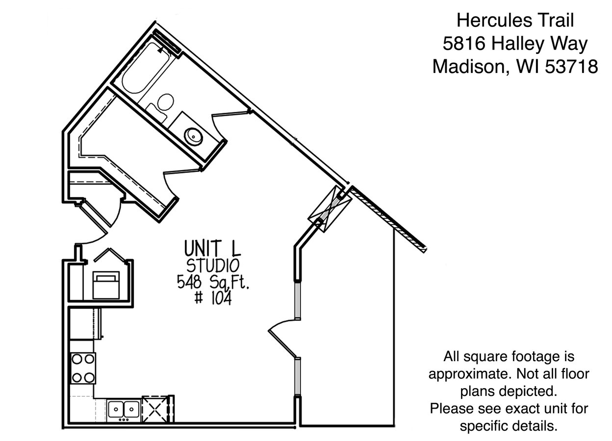 Studio 1 Bathroom Apartment for rent at Hercules Trail in Madison, WI