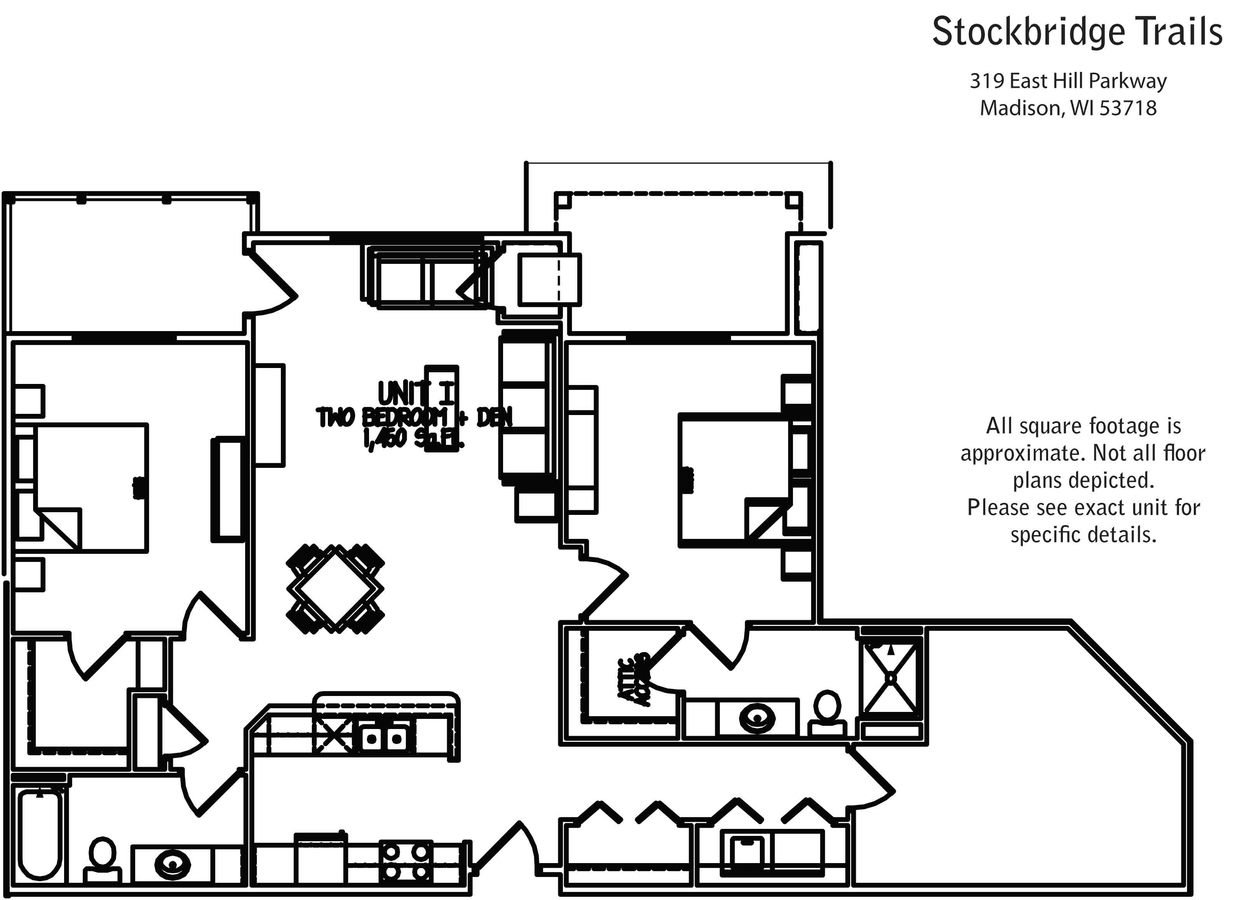 2 Bedrooms 2 Bathrooms Apartment for rent at Stockbridge Trails in Madison, WI