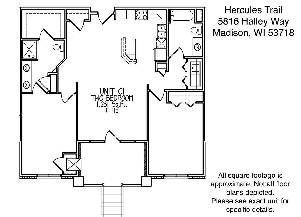 2 Bedrooms 2 Bathrooms Apartment for rent at Hercules Trail in Madison, WI