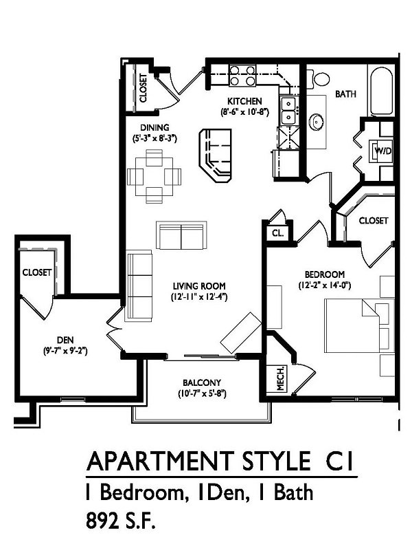 1 Bedroom 1 Bathroom Apartment for rent at Waldorf Midtown in Madison, WI