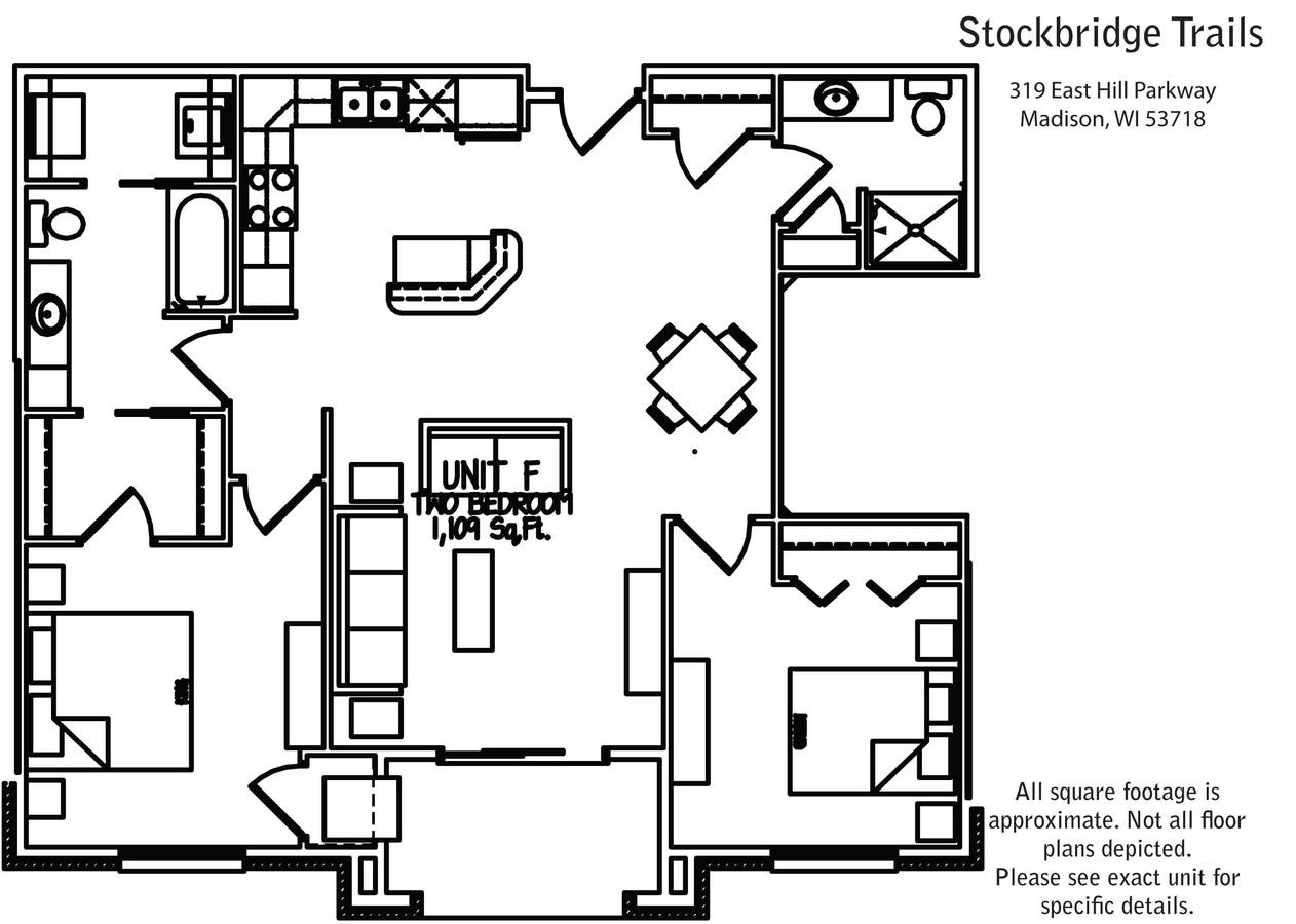 2 Bedrooms 2 Bathrooms Apartment for rent at Stockbridge Trails in Madison, WI
