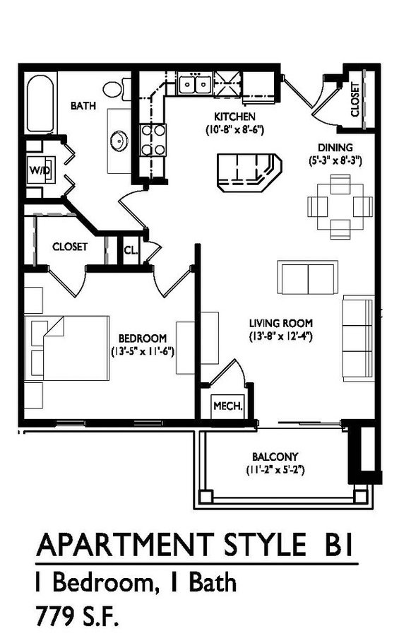 1 Bedroom 1 Bathroom Apartment for rent at Waldorf Midtown in Madison, WI