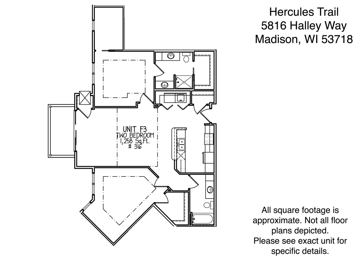 2 Bedrooms 2 Bathrooms Apartment for rent at Hercules Trail in Madison, WI
