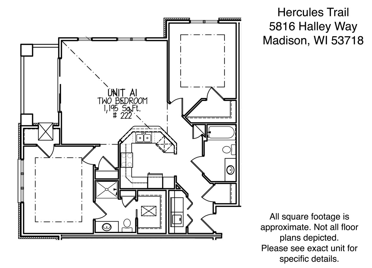2 Bedrooms 2 Bathrooms Apartment for rent at Hercules Trail in Madison, WI