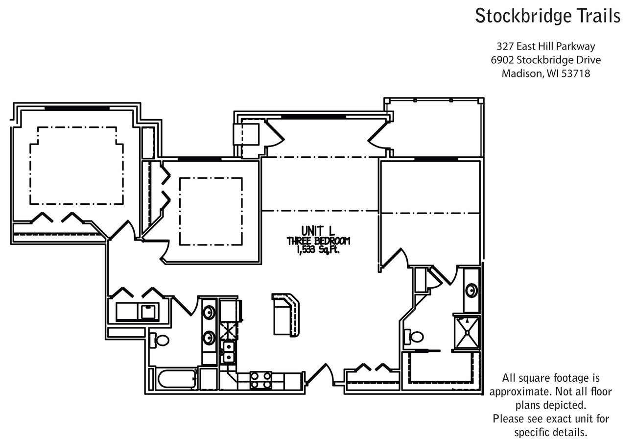 3 Bedrooms 2 Bathrooms Apartment for rent at Stockbridge Trails in Madison, WI
