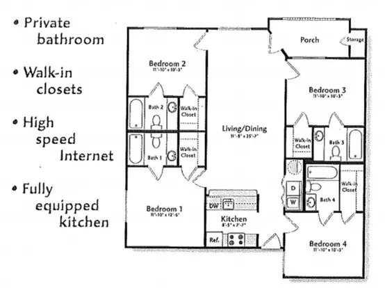 College Station - 4 Bedroom / 4 Bath / 3rd Story Condo / Pool On Site. Apartment for rent in College Station, TX