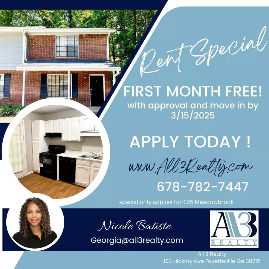 1 Month Free Rent! Charming 2-bedroom Townhome In Fayetteville, Ga! House for rent in Fayetteville, GA
