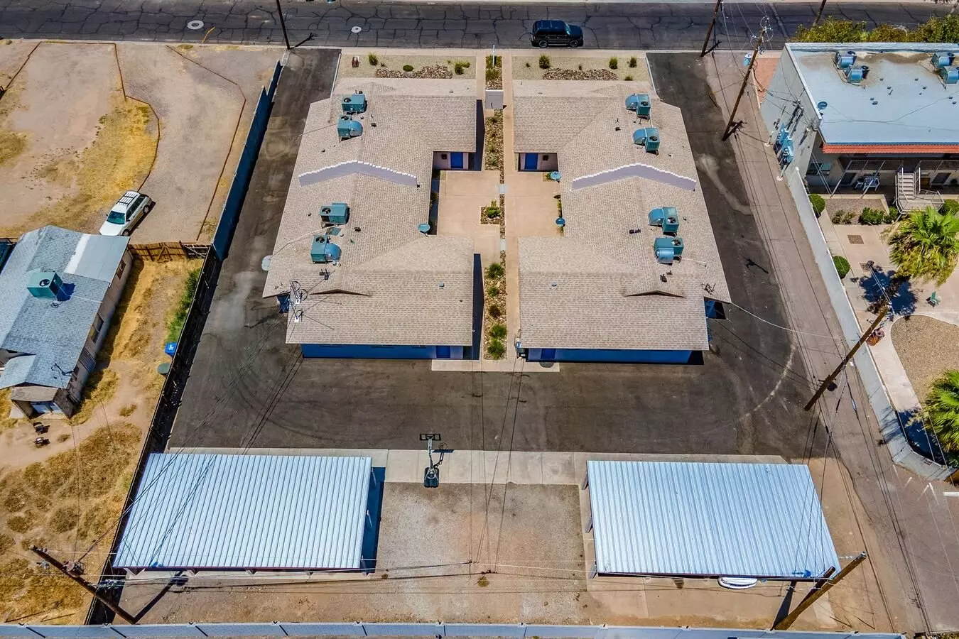 Aerial community view at Rovey Apartments.
