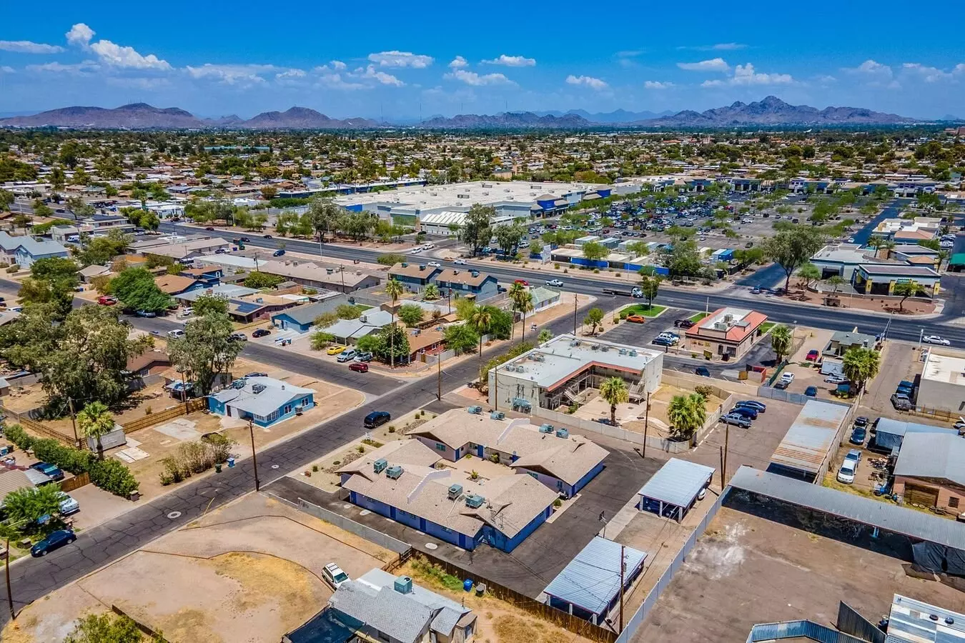 Aerial community view at Rovey Apartments.
