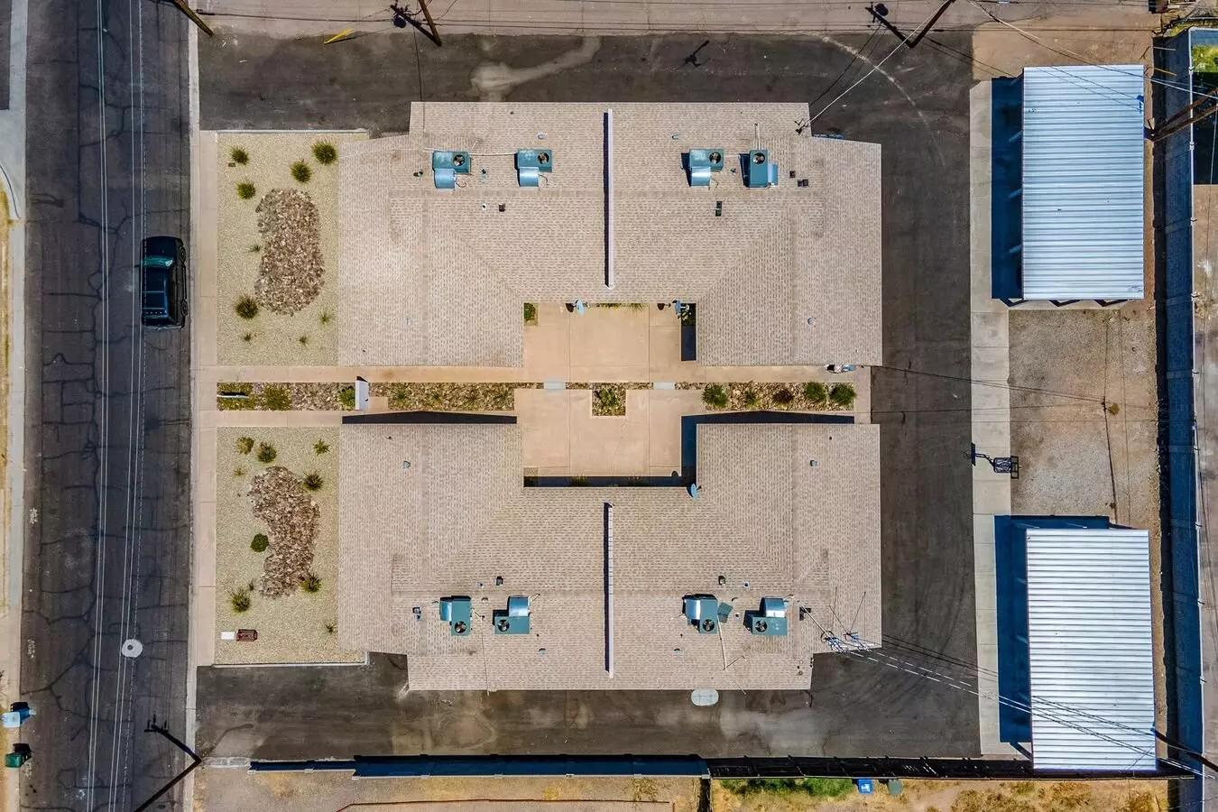 Aerial community view at Rovey Apartments.