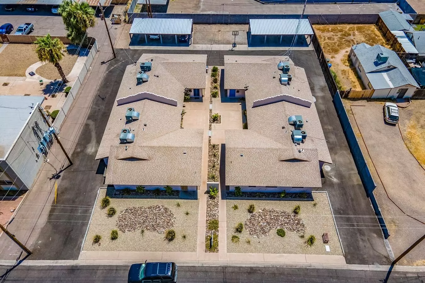 Aerial community view at Rovey Apartments.
