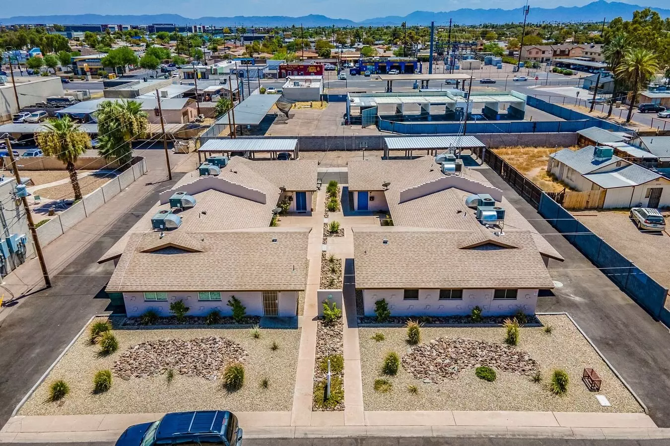 Aerial community view at Rovey Apartments.