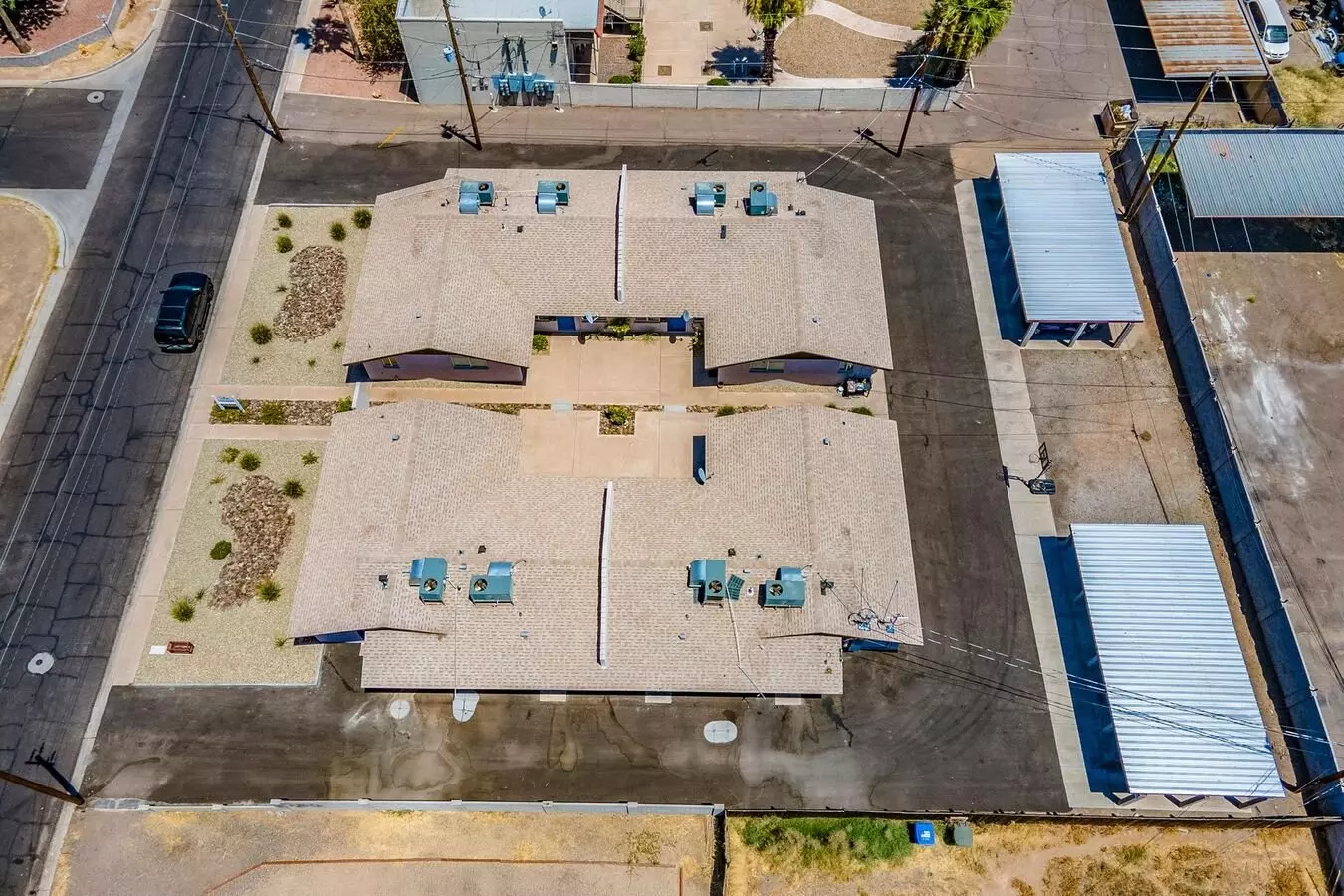 Aerial community view at Rovey Apartments.