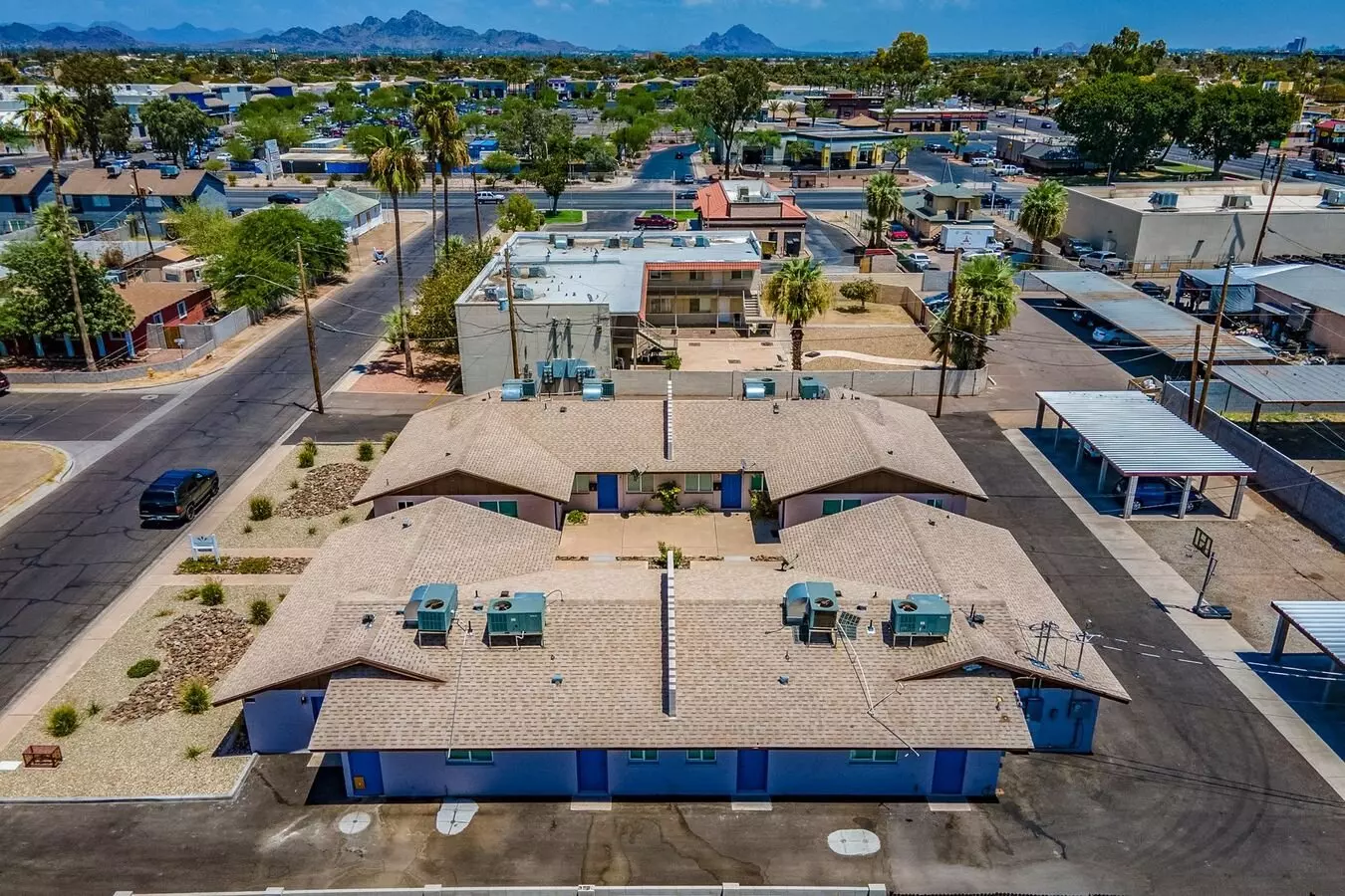 Aerial community view at Rovey Apartments.