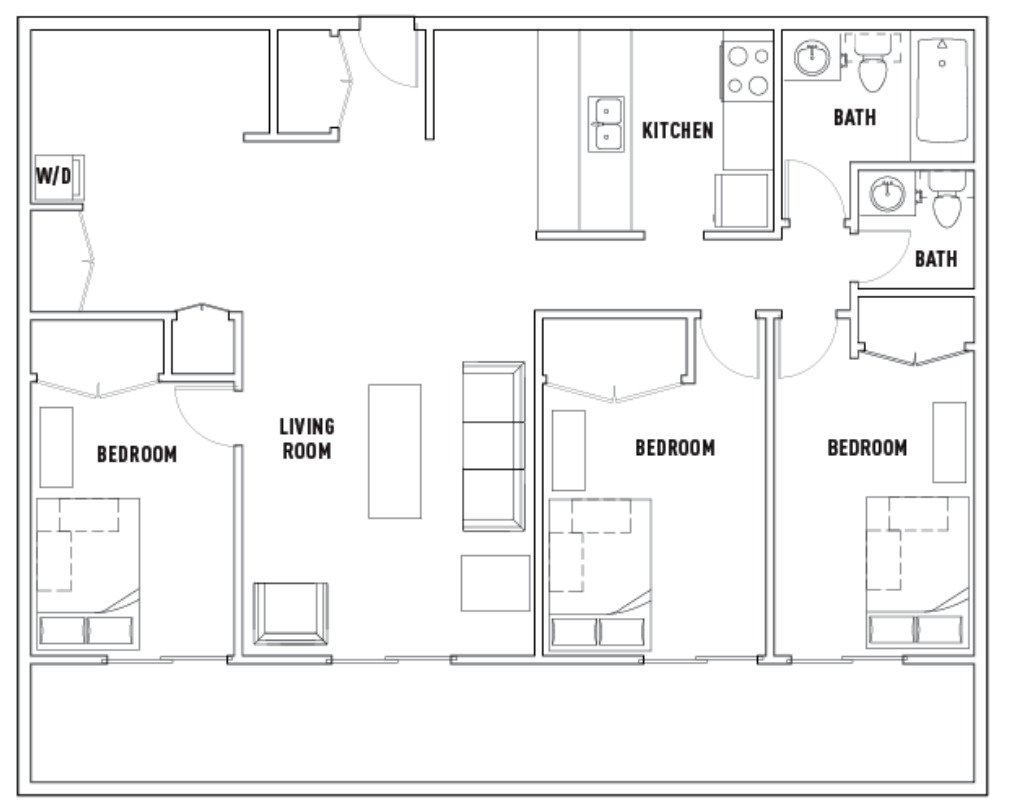 3 Bedrooms 2 Bathrooms Apartment for rent at 515 Bash Ct. in Champaign, IL