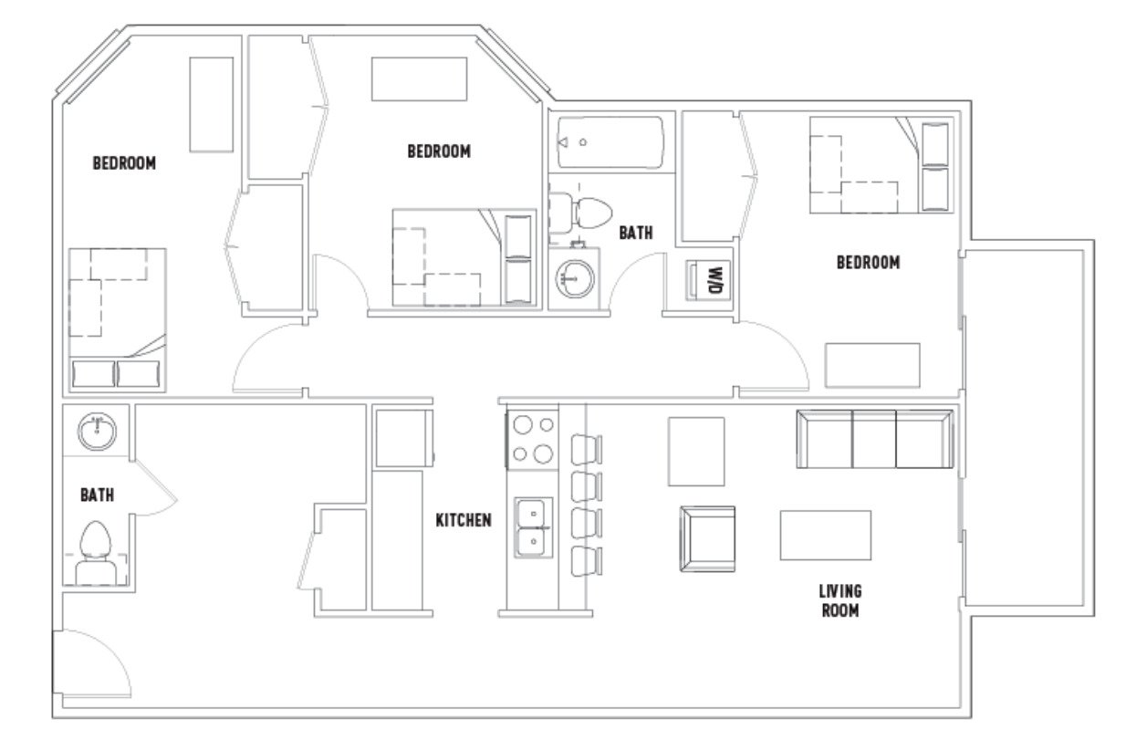 3 Bedrooms 2 Bathrooms Apartment for rent at 515 Bash Ct. in Champaign, IL