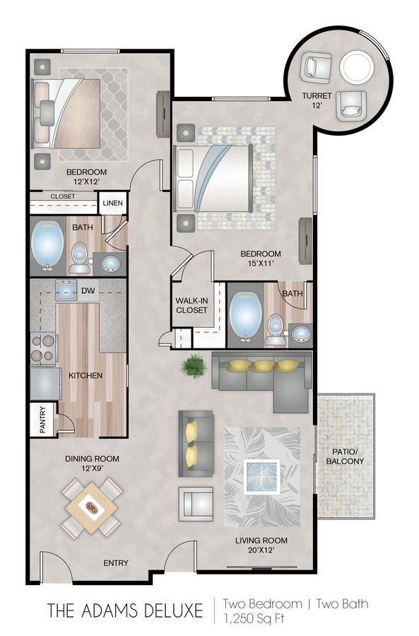 2 Bedrooms 2 Bathrooms Apartment for rent at Royal Crest Estates in Fall River, MA