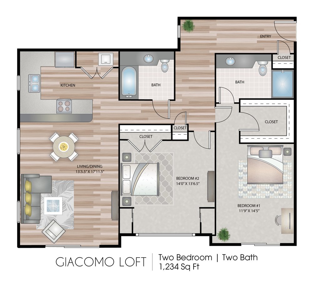 2 Bedrooms 2 Bathrooms Apartment for rent at Apex Manayunk in Philadelphia, PA