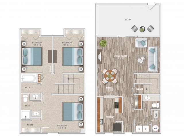 3 Bedrooms 2 Bathrooms Apartment for rent at Fieldpointe of St. Louis in St Louis, MO