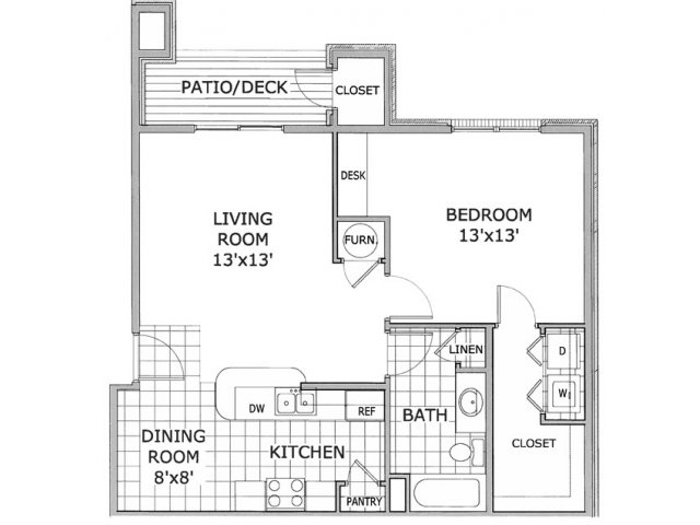 1 Bedroom 1 Bathroom Apartment for rent at Hawthorn Suites Apartments in Springfield, MO