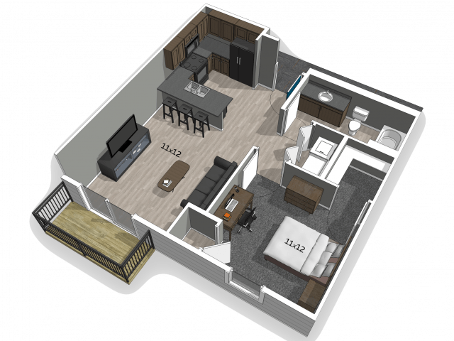 1 Bedroom 1 Bathroom Apartment for rent at The Falcon in Springfield, MO