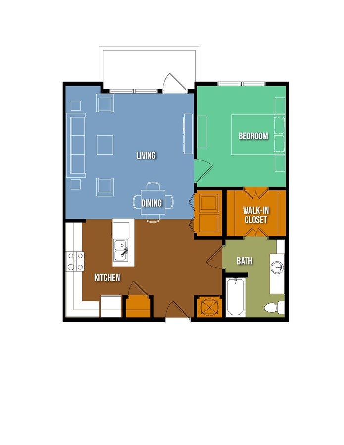 1 Bedroom 1 Bathroom Apartment for rent at Urban Crest Lake Jackson in Lake Jackson, TX