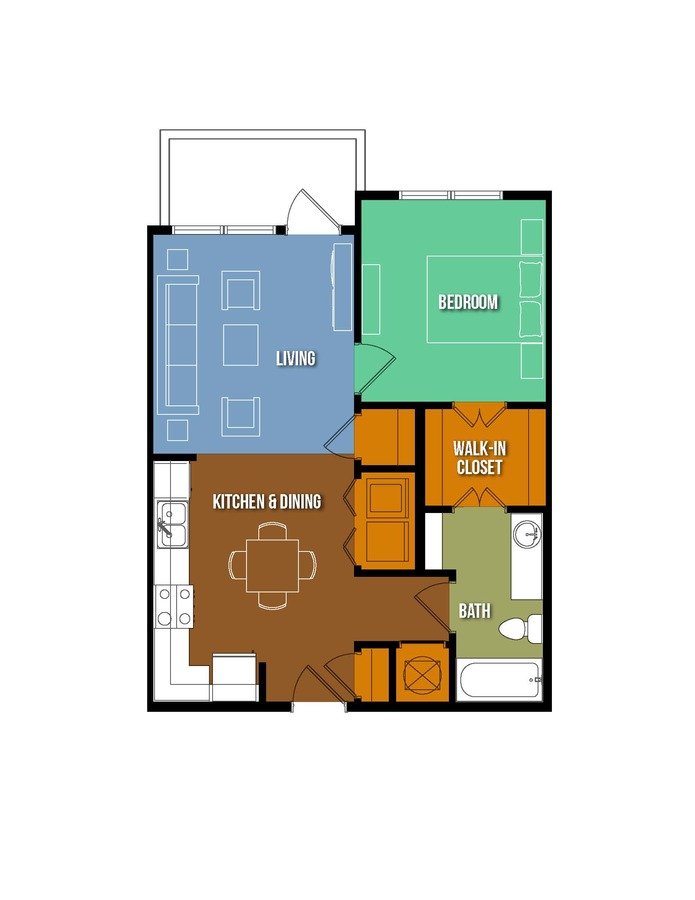 1 Bedroom 1 Bathroom Apartment for rent at Urban Crest Lake Jackson in Lake Jackson, TX