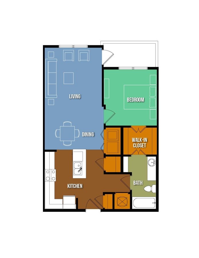 1 Bedroom 1 Bathroom Apartment for rent at Urban Crest Lake Jackson in Lake Jackson, TX