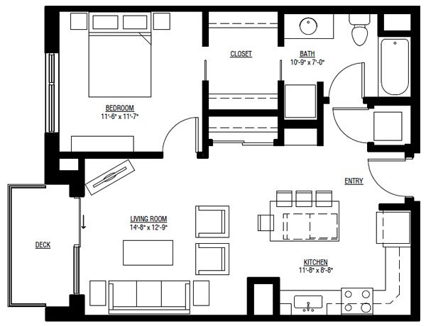 1 Bedroom 1 Bathroom Apartment for rent at University Row in Madison, WI