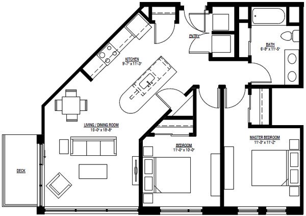 2 Bedrooms 1 Bathroom Apartment for rent at University Row in Madison, WI
