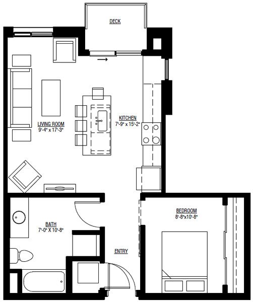 Studio 1 Bathroom Apartment for rent at University Row in Madison, WI