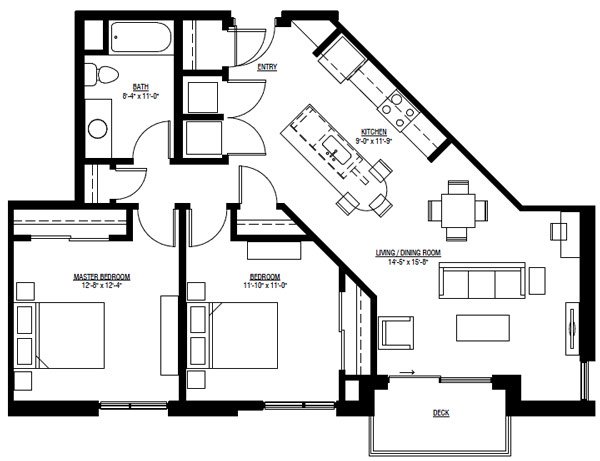 2 Bedrooms 1 Bathroom Apartment for rent at University Row in Madison, WI