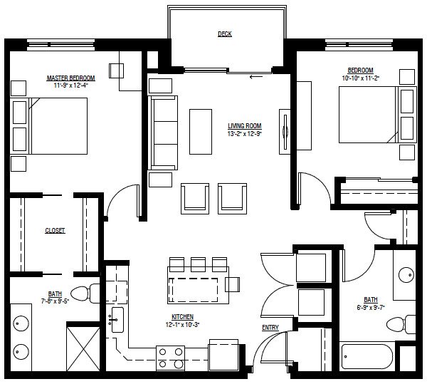 2 Bedrooms 2 Bathrooms Apartment for rent at University Row in Madison, WI