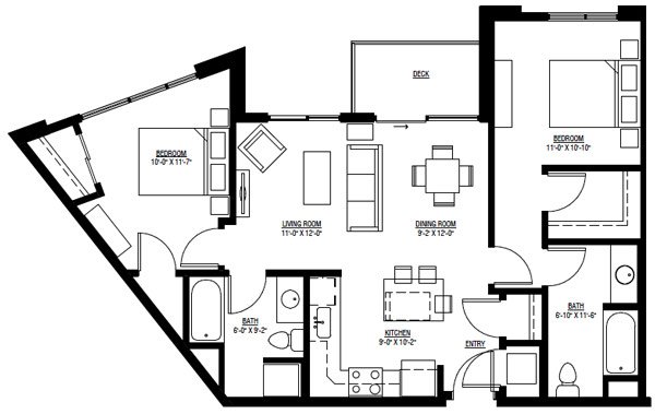 2 Bedrooms 2 Bathrooms Apartment for rent at University Row in Madison, WI