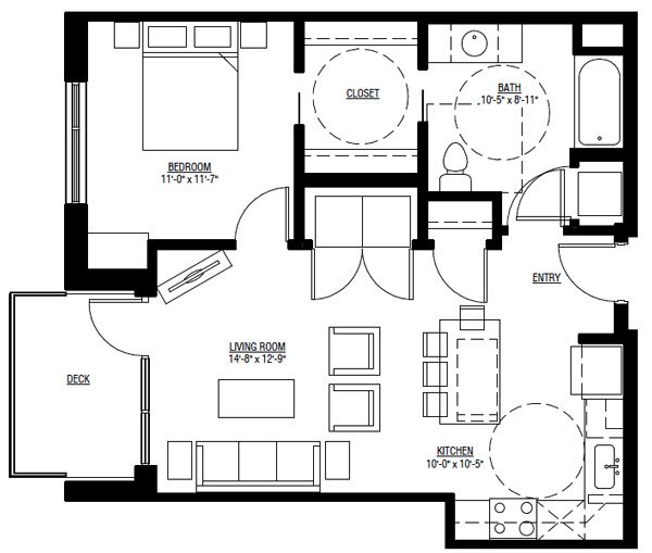 1 Bedroom 1 Bathroom Apartment for rent at University Row in Madison, WI