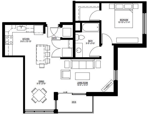 1 Bedroom 1 Bathroom Apartment for rent at University Row in Madison, WI