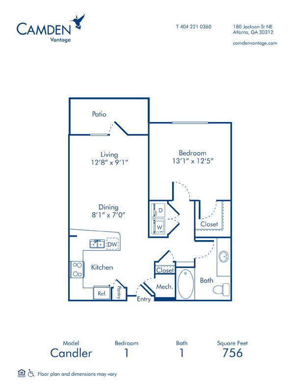 1 Bedroom 1 Bathroom Apartment for rent at Camden Vantage in Atlanta, GA