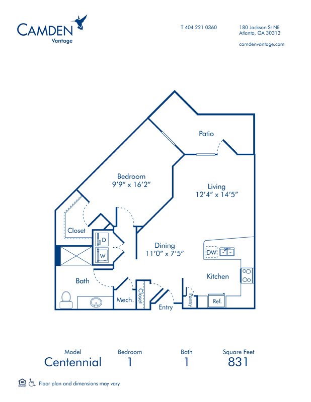1 Bedroom 1 Bathroom Apartment for rent at Camden Vantage in Atlanta, GA
