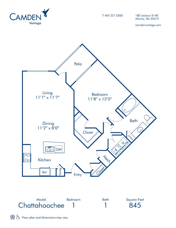 1 Bedroom 1 Bathroom Apartment for rent at Camden Vantage in Atlanta, GA