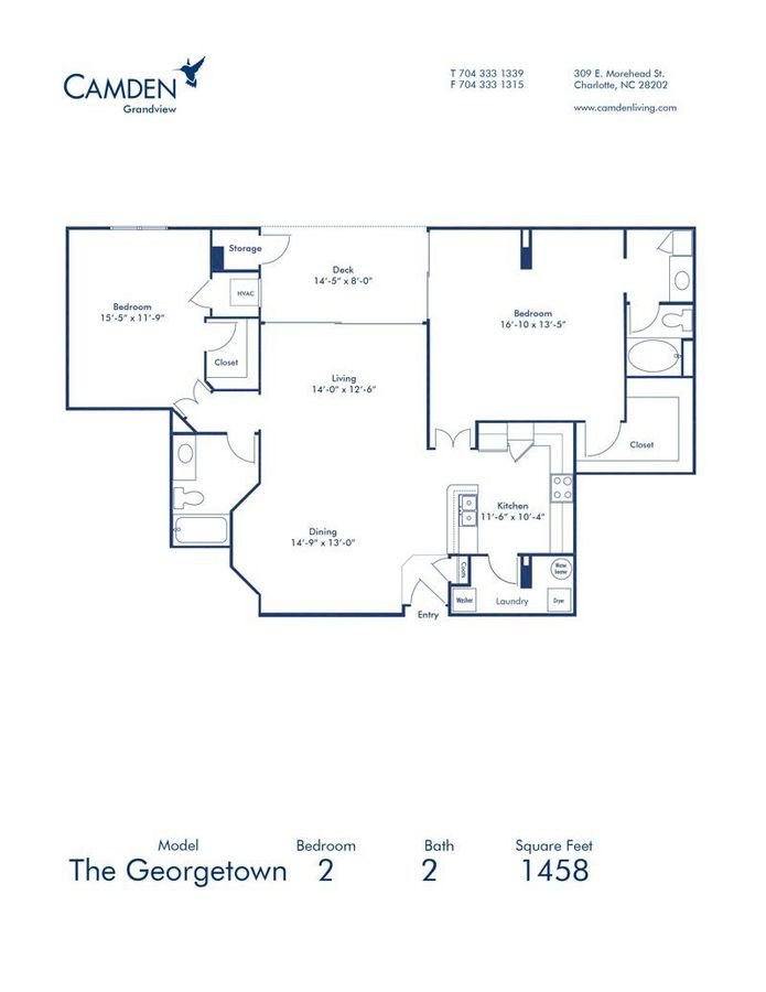 2 Bedrooms 2 Bathrooms Apartment for rent at Camden Grandview in Charlotte, NC