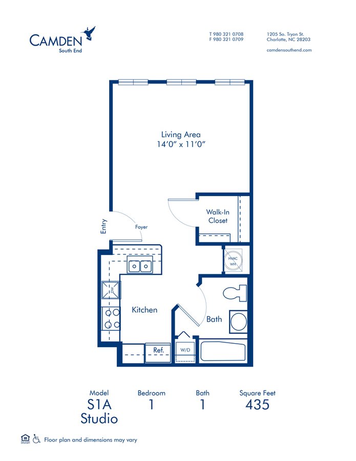 Studio 1 Bathroom Apartment for rent at Camden South End in Charlotte, NC