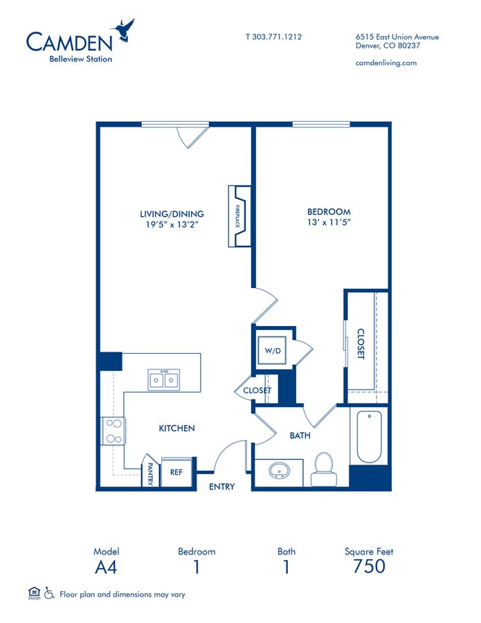 1 Bedroom 1 Bathroom Apartment for rent at Camden Belleview Station in Denver, CO