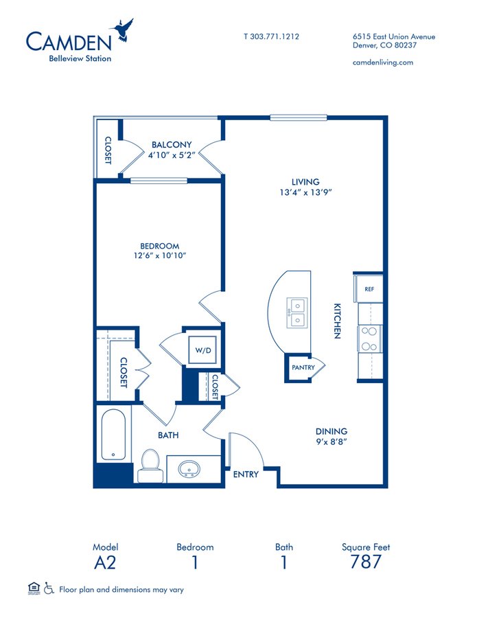 1 Bedroom 1 Bathroom Apartment for rent at Camden Belleview Station in Denver, CO