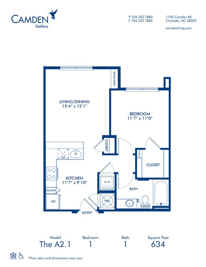1 Bedroom 1 Bathroom Apartment for rent at Camden Gallery in Charlotte, NC