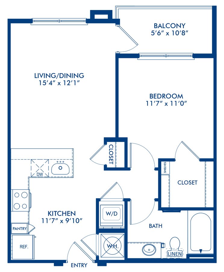 1 Bedroom 1 Bathroom Apartment for rent at Camden Gallery in Charlotte, NC