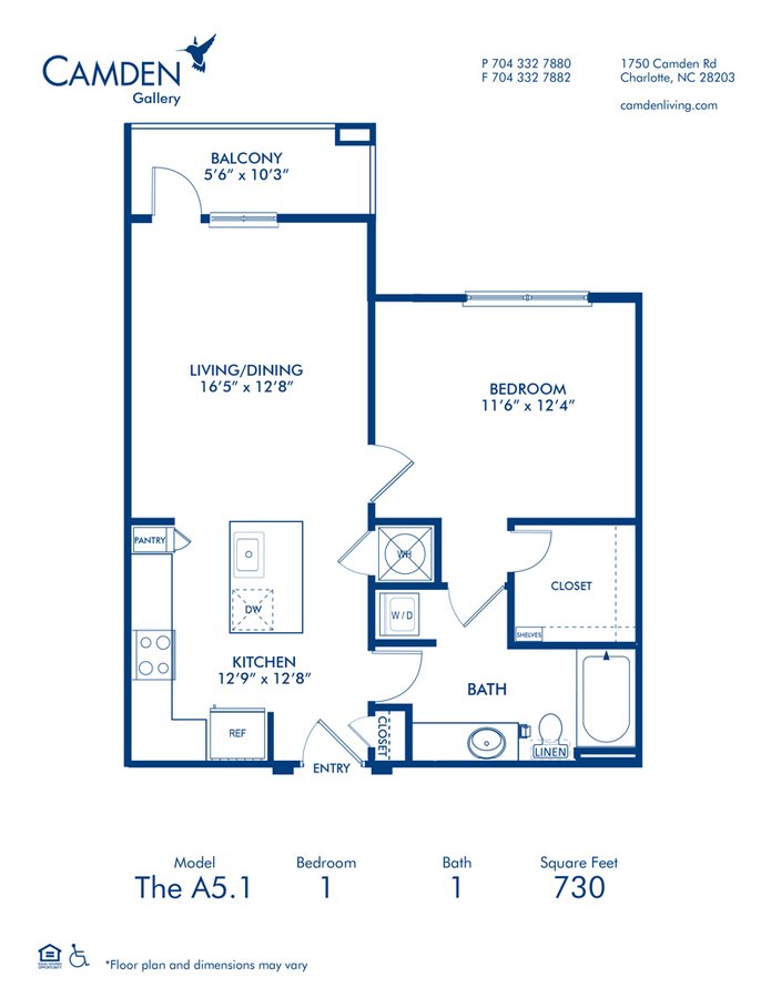 1 Bedroom 1 Bathroom Apartment for rent at Camden Gallery in Charlotte, NC